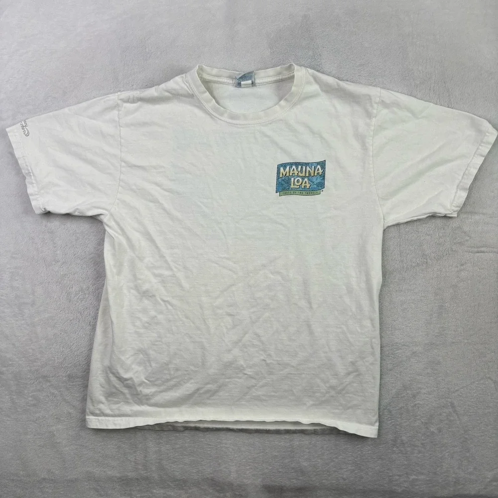 Crazy Shirts Mauna Loa Taste of the Tropics White SS Graphic Shirt Men's Medium